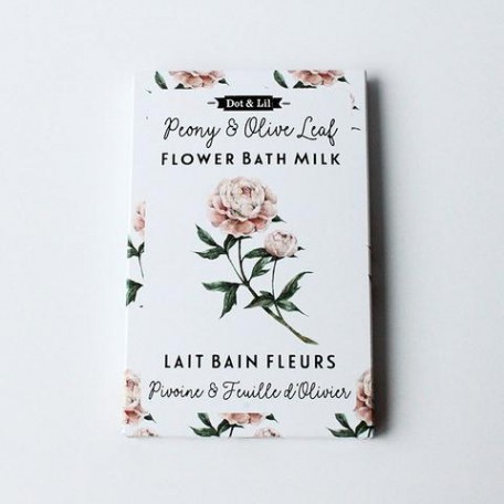 Peony and olive leaf bath milk sachet - DOT & LIL