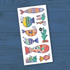 Temporary Tattoos Multicolored fish - Pico