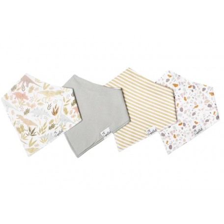 Rex Baby Bandana Bibs 4-Pack - Copper Pearl