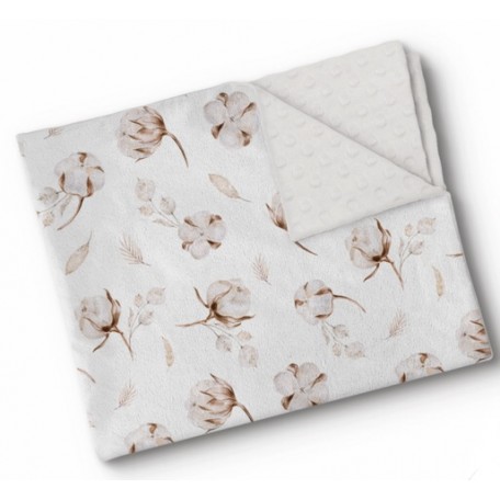 Couverture en minky Fleurs de coton - Oops OOPS