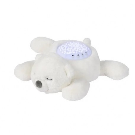 Nattou white polar bear nightlight projector