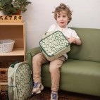 Insulated linen and cotton lunch box Sage hearts - SoYoung