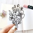  Bouquet clear line sticker - Elyse Breanne design