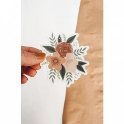 Peach floral sticker - Jess & Co