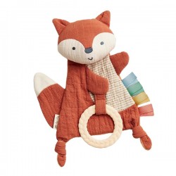 Bitzy Crinkle sensory toy with teething ring - Fox -Itzy Ritzy