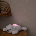 Nattou white polar bear nightlight projector