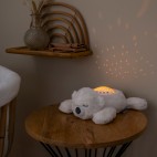 Nattou white polar bear nightlight projector