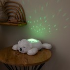 Nattou white polar bear nightlight projector