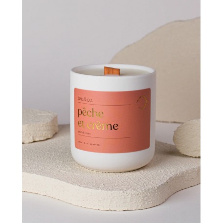 Peach and cream soy candle - Feu & Co