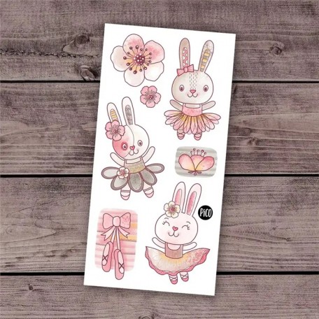 ballerina rabbits temporary tattoos - Pico