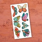 Colored butterflies temporary tattoos - Pico