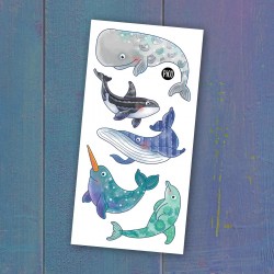 Gentle whales temporary tattoos - Pico